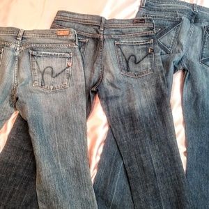 2 pair of Citizans of humanity jeans and 7 for all
